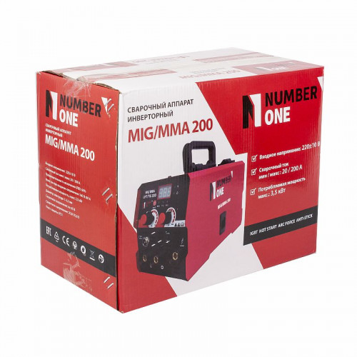 Сварочный аппарат инверт. MIG/MMA 200 NEW (3,5кВт,200A,БЕЗ ГАЗА) №1