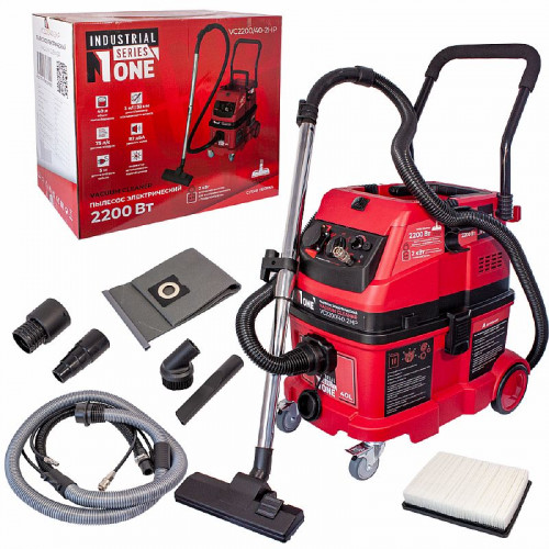 Пылесос строительный VC2200/40-2HP (40л,2200Вт,3м шланг,подкл.электро и пневмо инстр,пульт) №1
