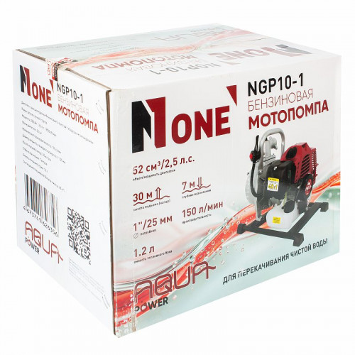 Бензиновая мотопомпа NGP10-1 (2,5л/с,150л/мин,высота под.30м,глуб.всас 7м,1"/25мм,чист.) №1